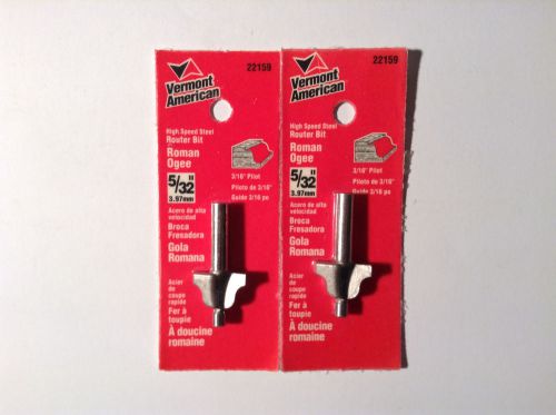 Vermont American 22159 High Speed Steel, 5/32&#034; Roman Ogee Router Bit (2 Pack)