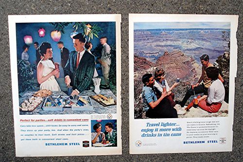 (2) BETHLEHEM STEEL COLORED ADS &amp; BROCHURE - NICE GROUPING