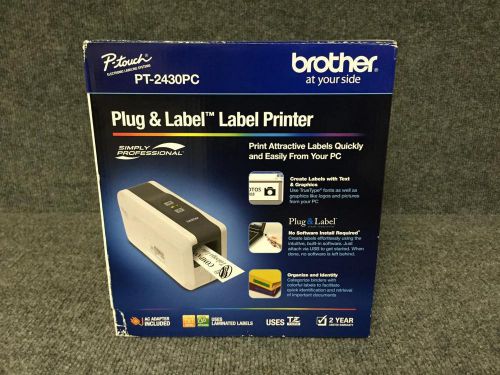 Brother P-Touch PT-2430PC Plug &amp; Label Label Printer - New