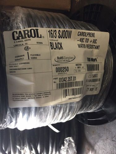 CAROL 250&#039; 16/3 SJOOW PORTABLE POWER CABLE 300V USA FLEXIBLE WIRE 01342.35T.01