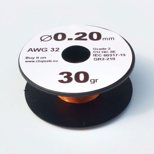 0.2 mm 32 AWG Gauge 30 grams (~106 m) Enamelled Copper Magnet Enameled Wire Coil