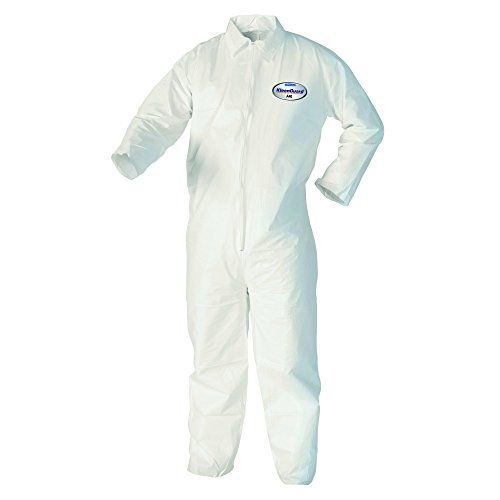Kleenguard A40 Liquid &amp; Particle Protection Coveralls (42569), Zip Front, White,