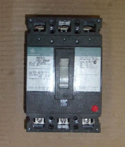 GE TED TED134060 3 pole 60 amp 480v Circuit Breaker Green