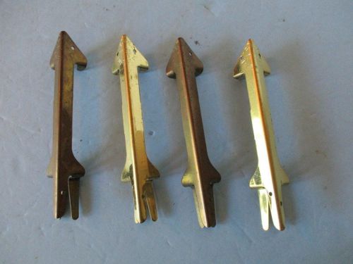 VINTAGE 4 BRASS SUPPORTS FOR OAK STACKING FILE TRAYS, CLIPS - HEDGES FOREST PARK