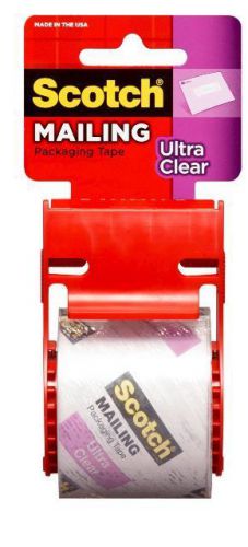 Mailing Packing Tape with Dispenser Scotch Ultra Clear 1.88&#034; x 22.2yds Deal