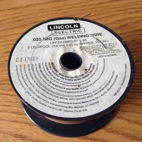 LINCOLN electric   L-56 .025&#034;  2LB SPOOL  MIG  gas welding  WIRE