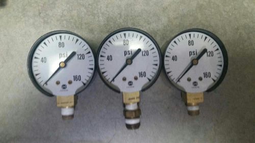 3 Misc. Ametex USG pressure guages 0 - 160 psi ( general purpose ) *USED*