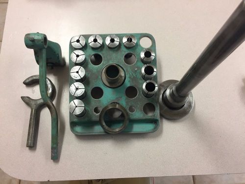 South bend 10l lathe collet rack,  clamp and drawbar.  with  collets. for sale