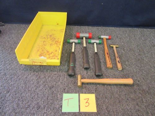 6 assorted nupla rubber head mallet grace brass non spark hammer dead blow used for sale