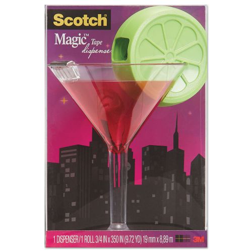 Scotch Magic Tape Dispenser Cosmopolitan Martini Cocktail Glass FREE SHIPPING!