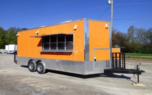 Concession trailer 8.5&#039; x 20&#039; orange custom event catering for sale
