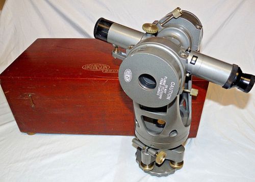 Brunson MODEL 75 4900 Optical Transit VINTAGE WOOD BOX TELESCOPE Bruning