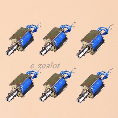 6pcs dc 12v jf-1040b solenoid electromagnet w/ screw rod pull type 10mm 25n hold for sale