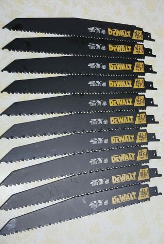 10 pc. DEWALT SAWZALL BLADE DWA4169 2X LONG LIFE HEAVY DUTY .6 TPI BI METAL