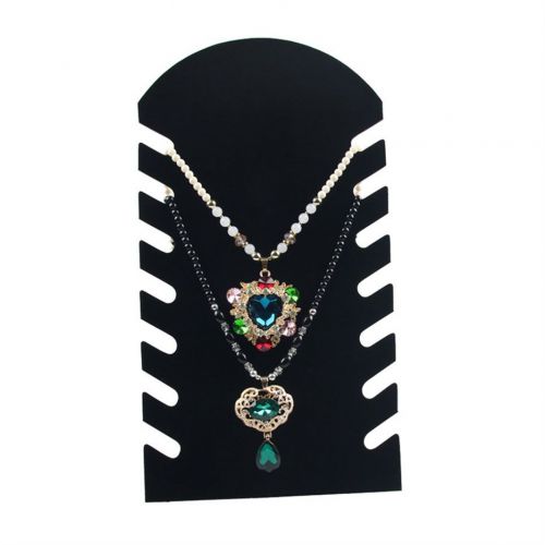 Black Velvet Necklace Chain Jewelry Display Stand Holder Easel Showcase Rack#H