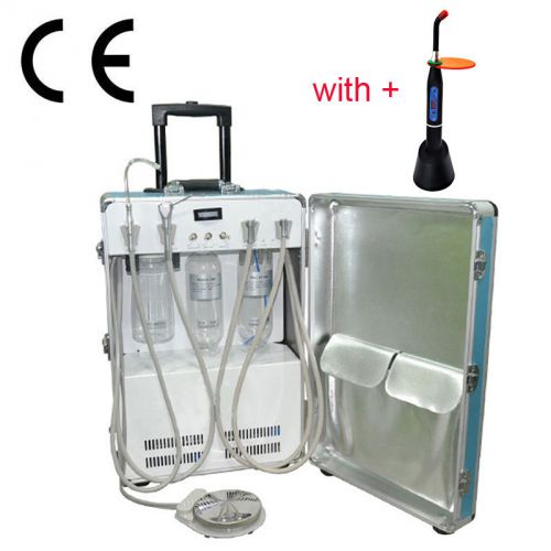 Portable Dental Turbine Unit  Air Compressor + 3 WAY Syringe + Handpiece 4Holes