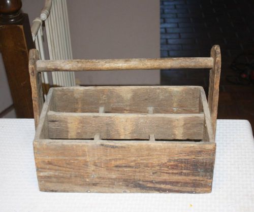 Antique Hand Made Wood Milk Bottle Carrying Case Made Of a Fruit Crate