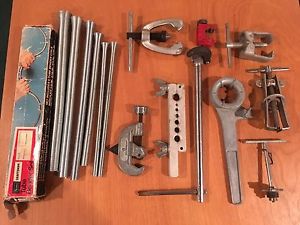 Plumbers pipe cutter, bender and flaring tools