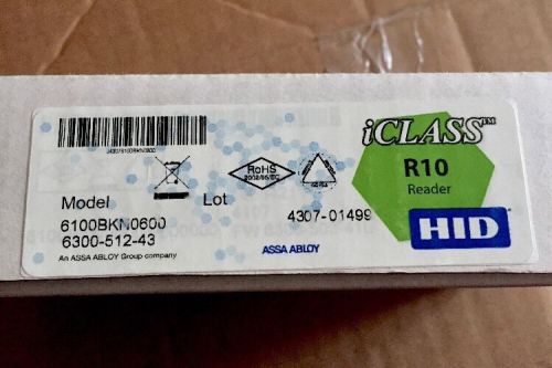 HID iClass R10 Card Reader, 6100, Black, New