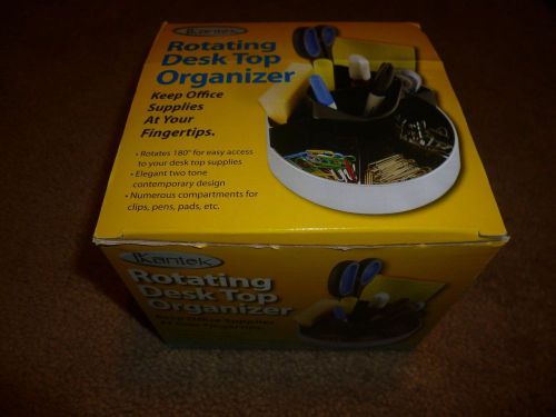Kantek Rotating Desk Organizer Plastic 6 x 5 3/4 x 4 1/2 Black/Silver ORG620