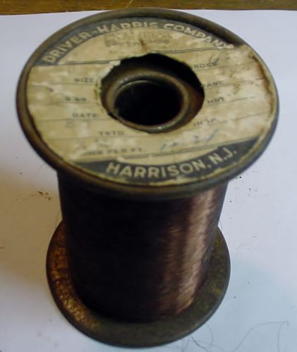 Vintage spool enamellee magnet wire s# 39, 0.0037”. 9.8 oz wt. by driver-harriis for sale
