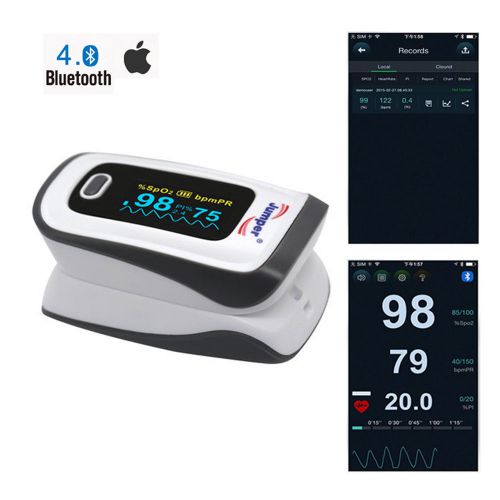 Bluetooth 4.0 OLED Finger Pulse Oximeter Blood Oxygen Saturation SPO2 PR Monitor