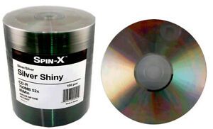 100-Pack Spin-X ProDisc Shiny Silver/Silver Thermal 52X CD CD-R Blank Media Disc