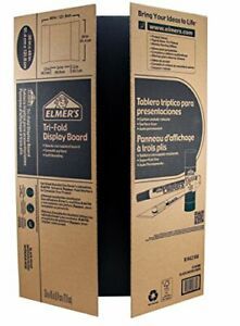 Elmer&#039;s Corrugated Tri-Fold Display Boards 36 x 48 Inches 1-Ply Black Inside/...