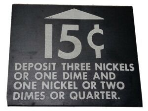 Vintage Vending Machine 15 Cent Coin Slot Thick Decal Sticker