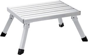 Step Stool 1 Step Steel And Aluminum 200 Pound Capacity Silver And White