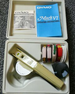 Vintage Dymo Mark 6 labeling kit with extra tapes and printing wheels 1970&#034;s
