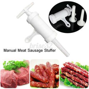 Manual Sausage Meat Filler Stuffer Machine Hand Operated Salami Maker Funnel