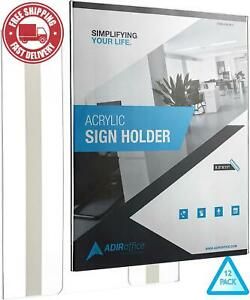 AdirOffice Sign Holder with Mount Adhesive for Easy Installation– Portrait-Sty