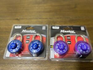 Master Lock combination Pack Purple &amp; Blue