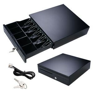 Cash Drawer Box Compatible Epson POS Printers with Tray 3-Position Key Lock WM