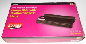 Staples Fax Ribbon Cartridge Black Compatible With Brother PC301 - NEW
