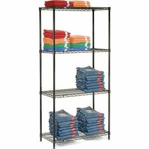 Nexel Adjustable Wire Shelving Unit 4 Tier NSF Listed Commercial Storage Rack...