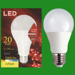 1x 20W (=150W) LED A80 GLS ES E27 3000K Warm White Light Bulb Lamp 2000lm