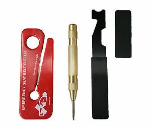 Firefighter Rescue Tools Kit Shove Knife, Window Punch, Seat Belt Cutter 3 Pcs