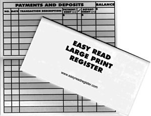 Check Registers 10 Pack Large Print Low Vision Checkbook Transaction Calendars