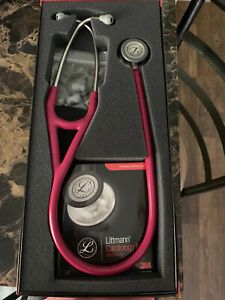 NIB 3M 6158 Littman Cardiology IV Diagnostic Stethoscope,Raspberry tubing, 27in