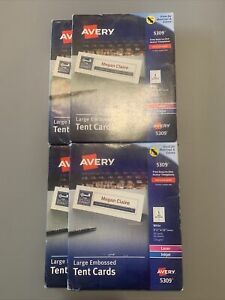 Lot of 4 Avery Printable Large Tent Wedding Table Printers 50 Cards 3.5 x 11 NEW