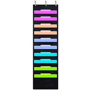 Eamay Hanging File Folder Organizer Wall Mounted - 10 Pockets Wall File Folders,