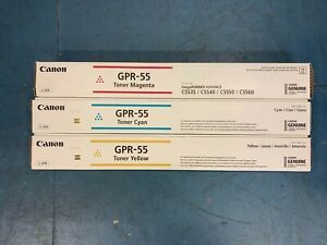 Genuine Canon GPR-55 Toner x3 Cyan Magenta Yellow Colors C5535i C5540i C5550i