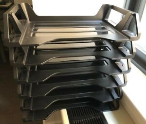 Stackable Desk Tray Side Load Organizer 6 Plastic Container File A4 Letter Paper