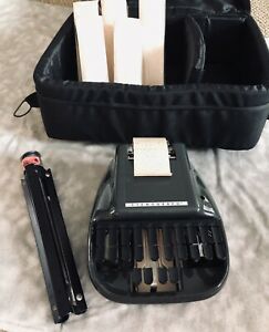 STENOGRAPH Court Reporter Shorthand VTG Machine w/ Tripod, Case, Sealed Paper