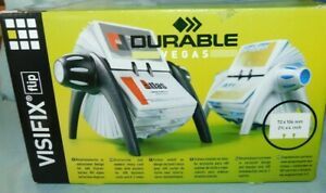 Durable Visifix Flip 241701 Rotary Business Card File Holds 400 Cards Black VGC