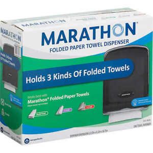 Marathon Folded Paper Towel Dispenser, Smoke - Holds 400 C-Fold or 600 Multifold