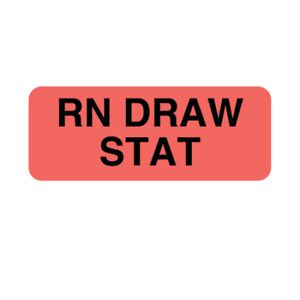 NEV&#039;S L-3443 Label, RN Draw Stat 7/8&#034; x 2-1/4&#034; Fluorescent Red w/ black