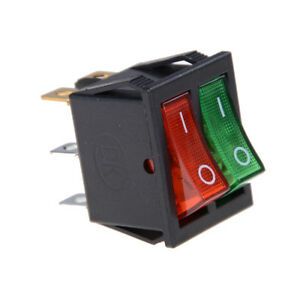 Red Green Light 6Pins Double SPST On/Off Boat Switch 16A 250V AC 20A 125V qoE Hj